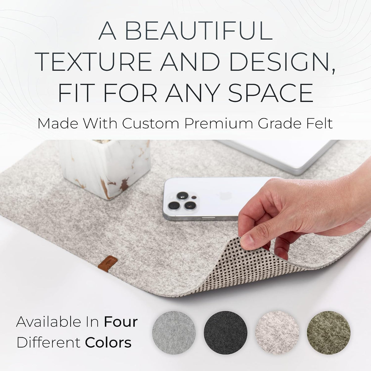Nordik Felt Desk Mat - Large Felt Desk Pad - Charcoal 35 x 17 inches