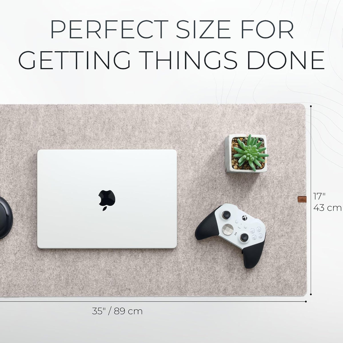 Nordik Felt Desk Mat - Large Felt Desk Pad - Charcoal 35 x 17 inches