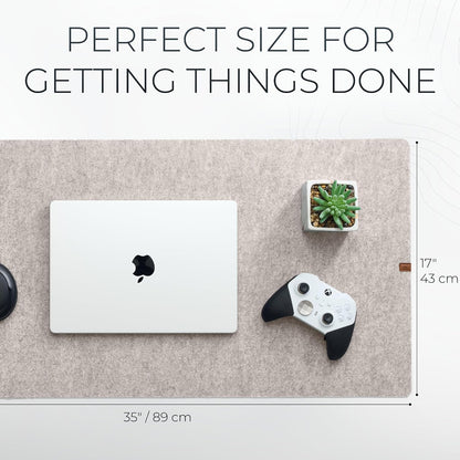 Nordik Felt Desk Mat - Large Felt Desk Pad - Charcoal 35 x 17 inches