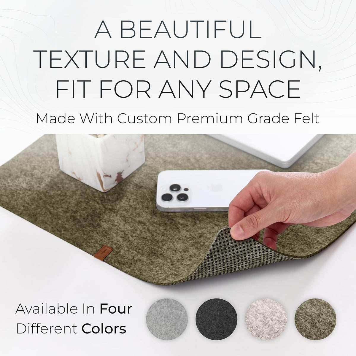 Nordik Felt Desk Mat - Large Felt Desk Pad - Charcoal 35 x 17 inches