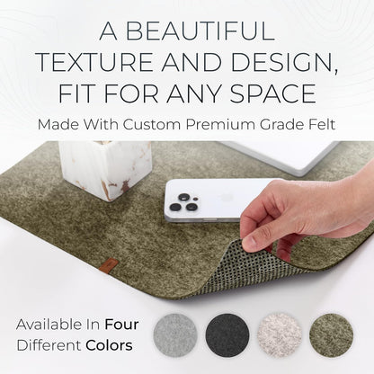 Nordik Felt Desk Mat - Large Felt Desk Pad - Charcoal 35 x 17 inches