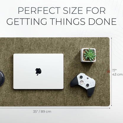 Nordik Felt Desk Mat - Large Felt Desk Pad - Charcoal 35 x 17 inches