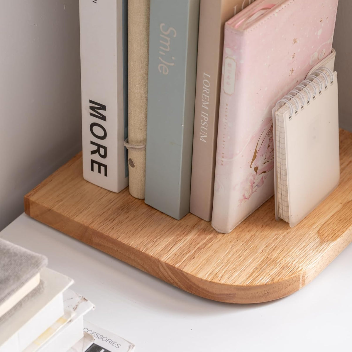 Corner Shelf Stand Desk Organizer,26.8" H Rubberwood Brown Rack for Small Spaces, Bedroom,Home Office,Kitchen,Bathroom (Walnut, 3 Tier)