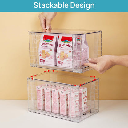Stackable Clear Pantry Storage Drawers, Large