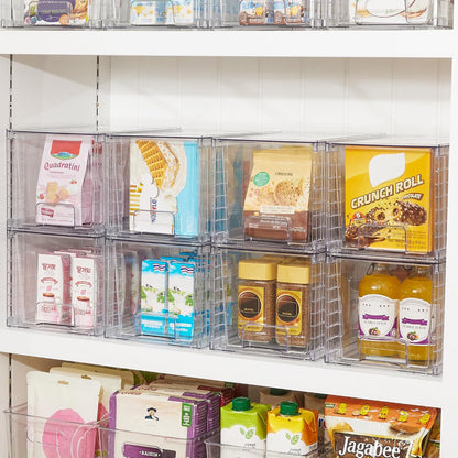 Stackable Clear Pantry Storage Drawers, Large