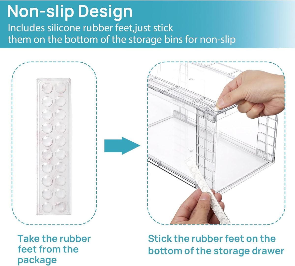 Stackable Clear Pantry Storage Drawers, Large