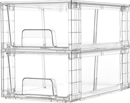 Stackable Clear Pantry Storage Drawers, Large