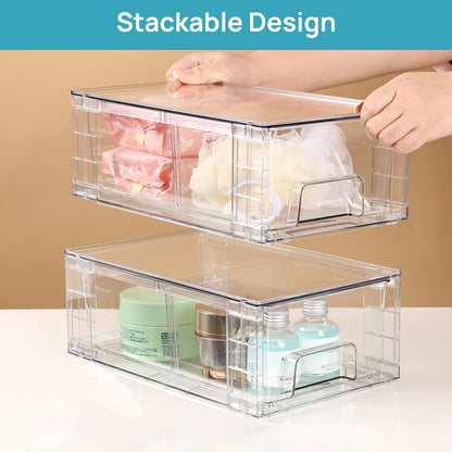 Stackable Clear Pantry Storage Drawers, Large