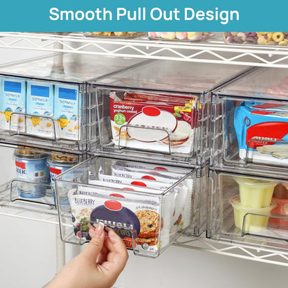 Stackable Clear Pantry Storage Drawers, Large