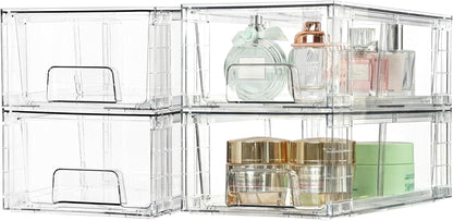 Stackable Clear Pantry Storage Drawers, Large
