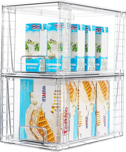 Stackable Clear Pantry Storage Drawers, Large