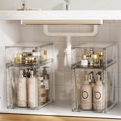 Stackable Clear Pantry Storage Drawers, Large