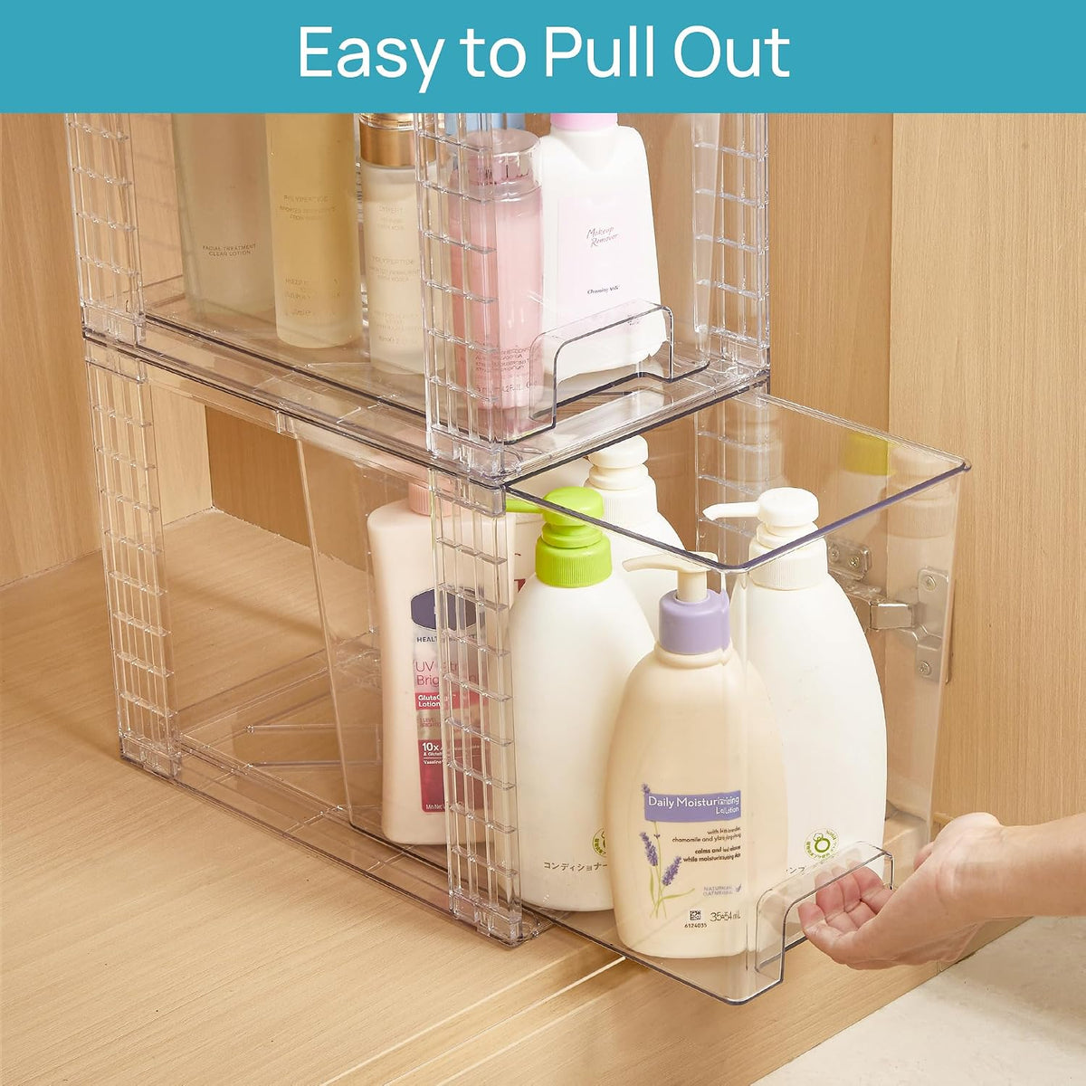 Stackable Clear Pantry Storage Drawers, Large