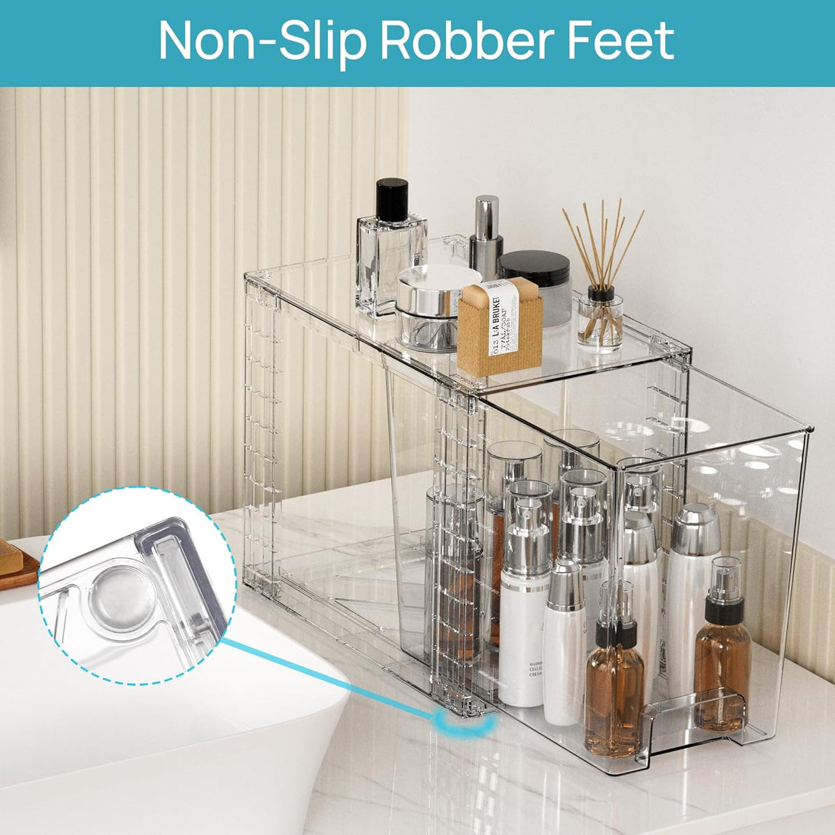 Stackable Clear Pantry Storage Drawers, Large