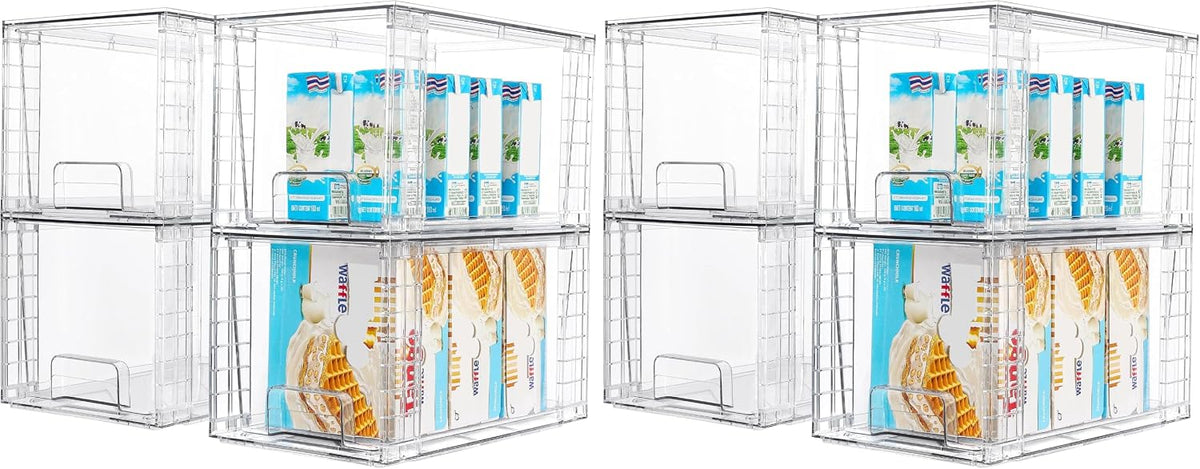 Stackable Clear Pantry Storage Drawers, Large