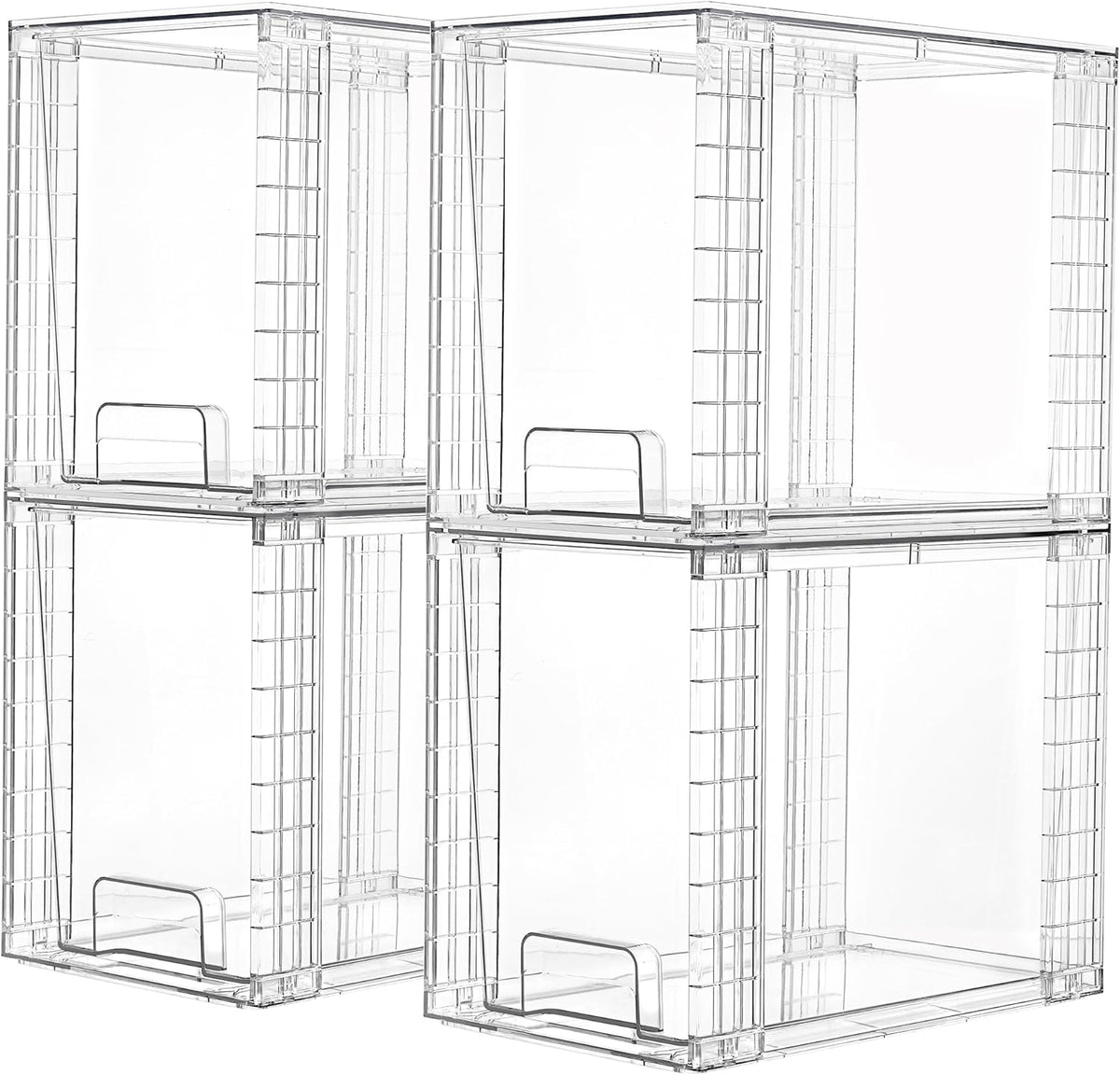 Stackable Clear Pantry Storage Drawers, Large