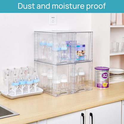 Stackable Clear Pantry Storage Drawers, Large