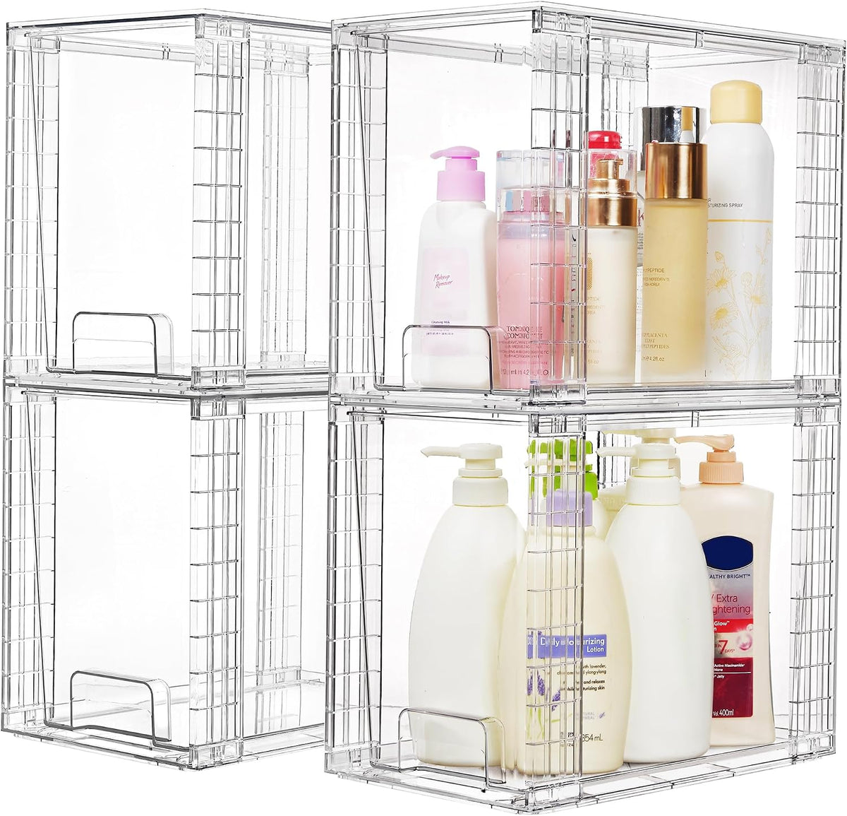 Stackable Clear Pantry Storage Drawers, Large