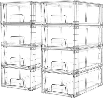 Stackable Clear Pantry Storage Drawers, Large