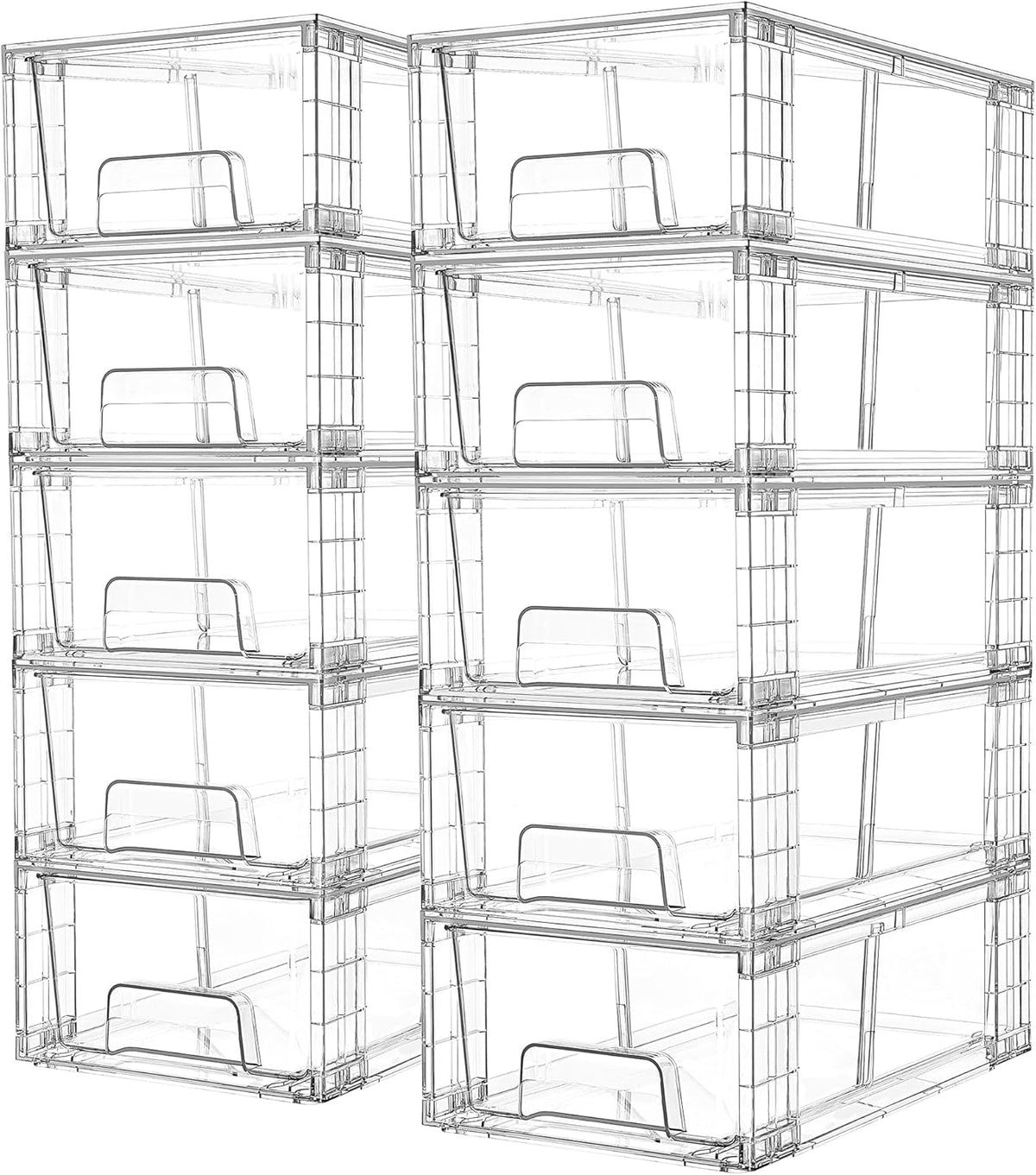 Stackable Clear Pantry Storage Drawers, Large
