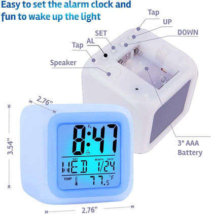 Outwit Analog Alarm Clock, 4 inch Super Silent Non Ticking Small Clock with Night Light, Battery Operated, Simply Design, for Bedroom, Bedside, Desk