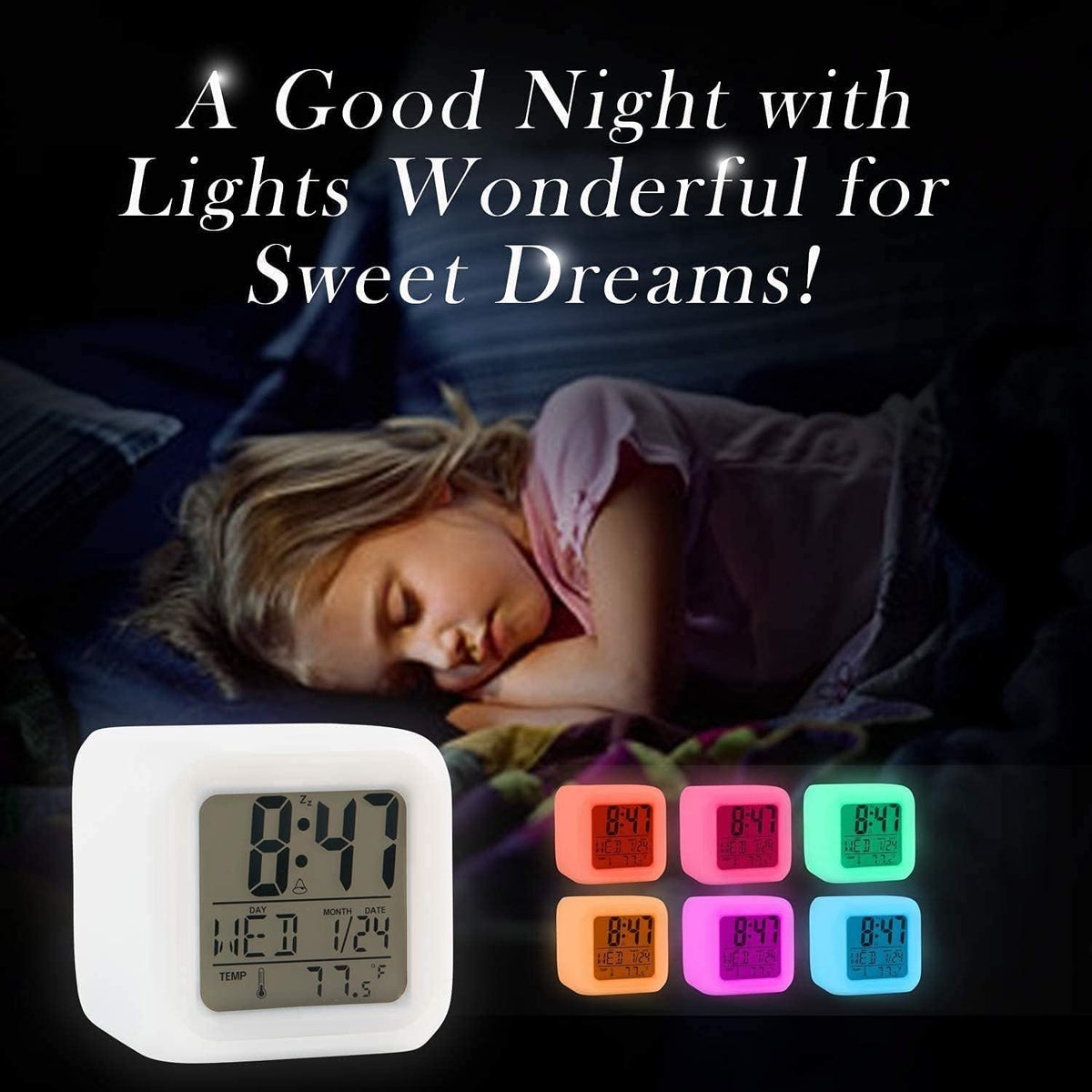 Outwit Analog Alarm Clock, 4 inch Super Silent Non Ticking Small Clock with Night Light, Battery Operated, Simply Design, for Bedroom, Bedside, Desk