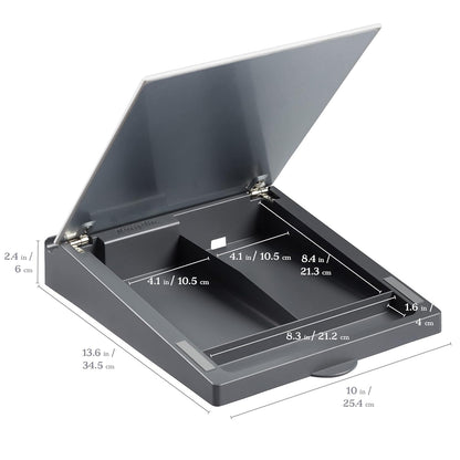 MessageStor Dry-Erase Glass Board Memo Station, Desk Organizer, White