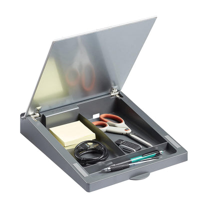 MessageStor Dry-Erase Glass Board Memo Station, Desk Organizer, White