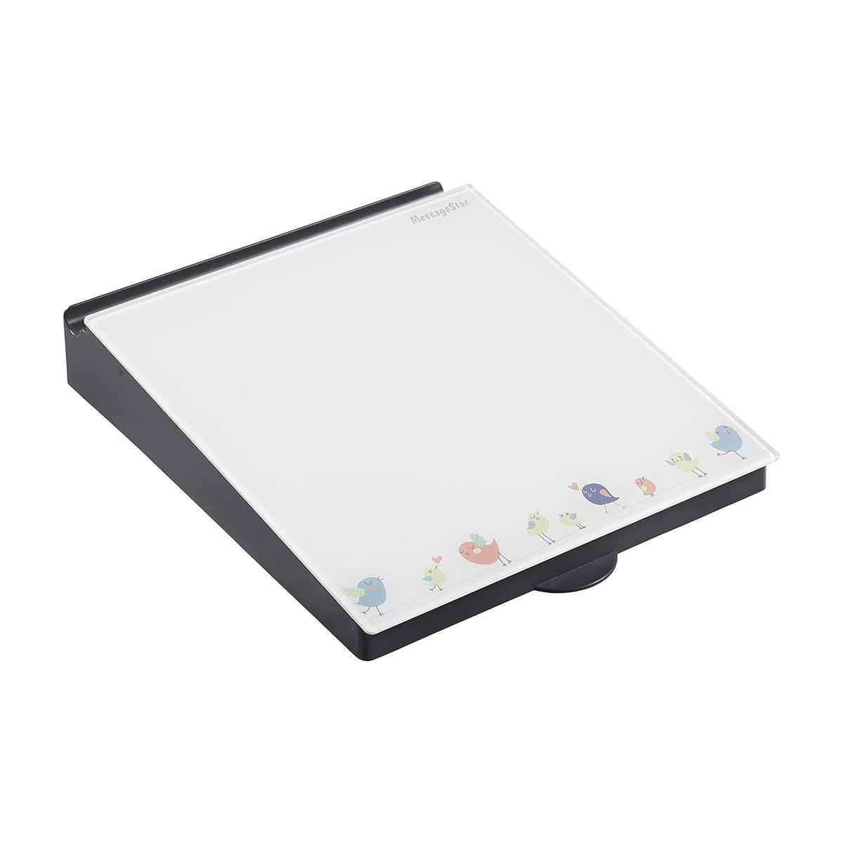 MessageStor Dry-Erase Glass Board Memo Station, Desk Organizer, White