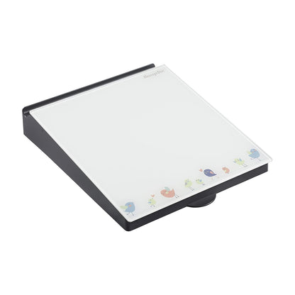MessageStor Dry-Erase Glass Board Memo Station, Desk Organizer, White