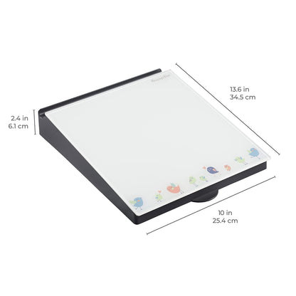 MessageStor Dry-Erase Glass Board Memo Station, Desk Organizer, White