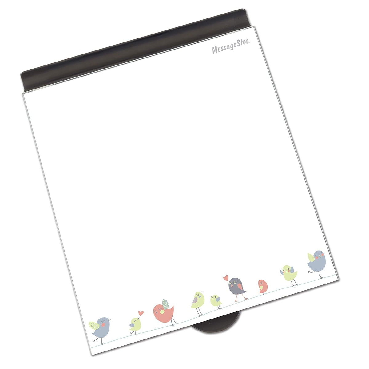 MessageStor Dry-Erase Glass Board Memo Station, Desk Organizer, White