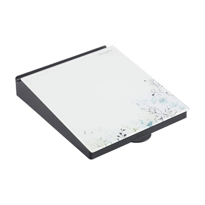MessageStor Dry-Erase Glass Board Memo Station, Desk Organizer, White