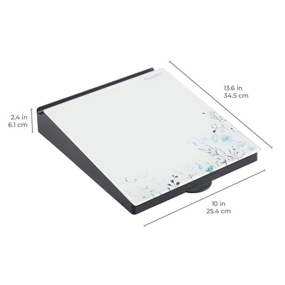 MessageStor Dry-Erase Glass Board Memo Station, Desk Organizer, White