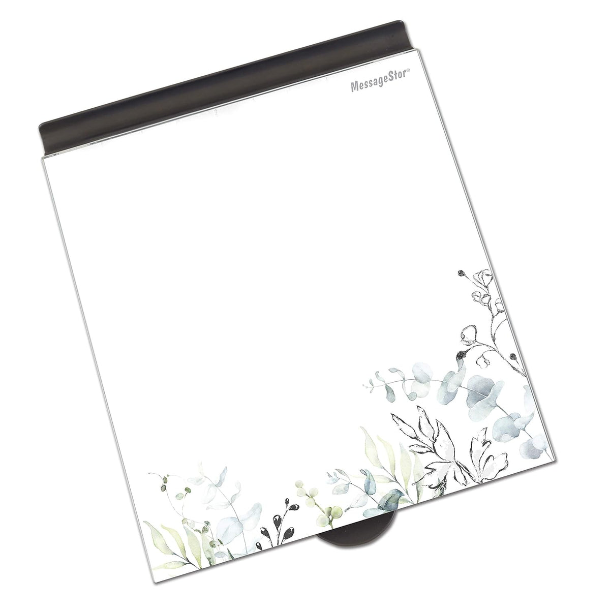 MessageStor Dry-Erase Glass Board Memo Station, Desk Organizer, White