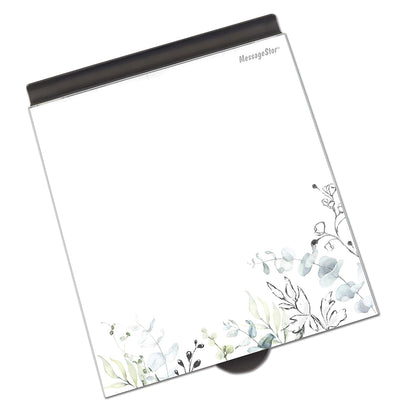 MessageStor Dry-Erase Glass Board Memo Station, Desk Organizer, White