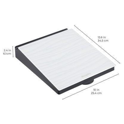 MessageStor Dry-Erase Glass Board Memo Station, Desk Organizer, White