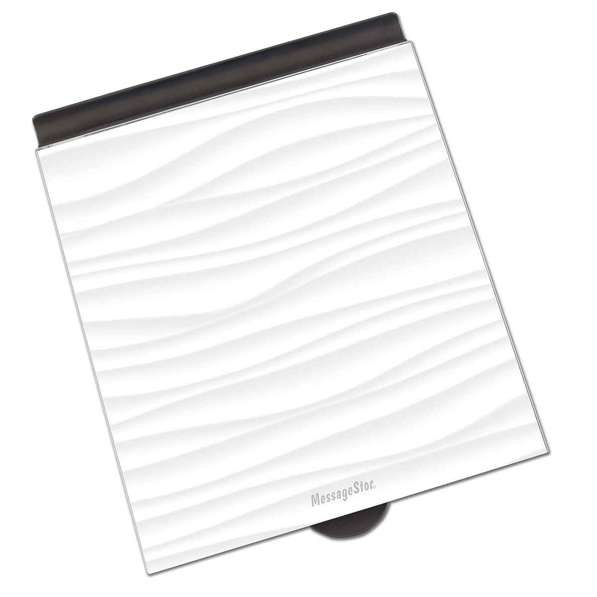 MessageStor Dry-Erase Glass Board Memo Station, Desk Organizer, White