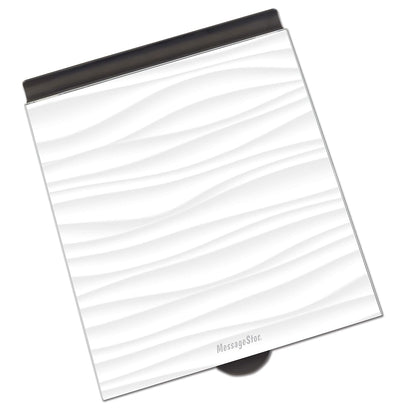 MessageStor Dry-Erase Glass Board Memo Station, Desk Organizer, White
