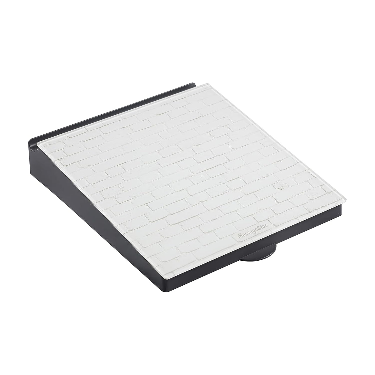 MessageStor Dry-Erase Glass Board Memo Station, Desk Organizer, White