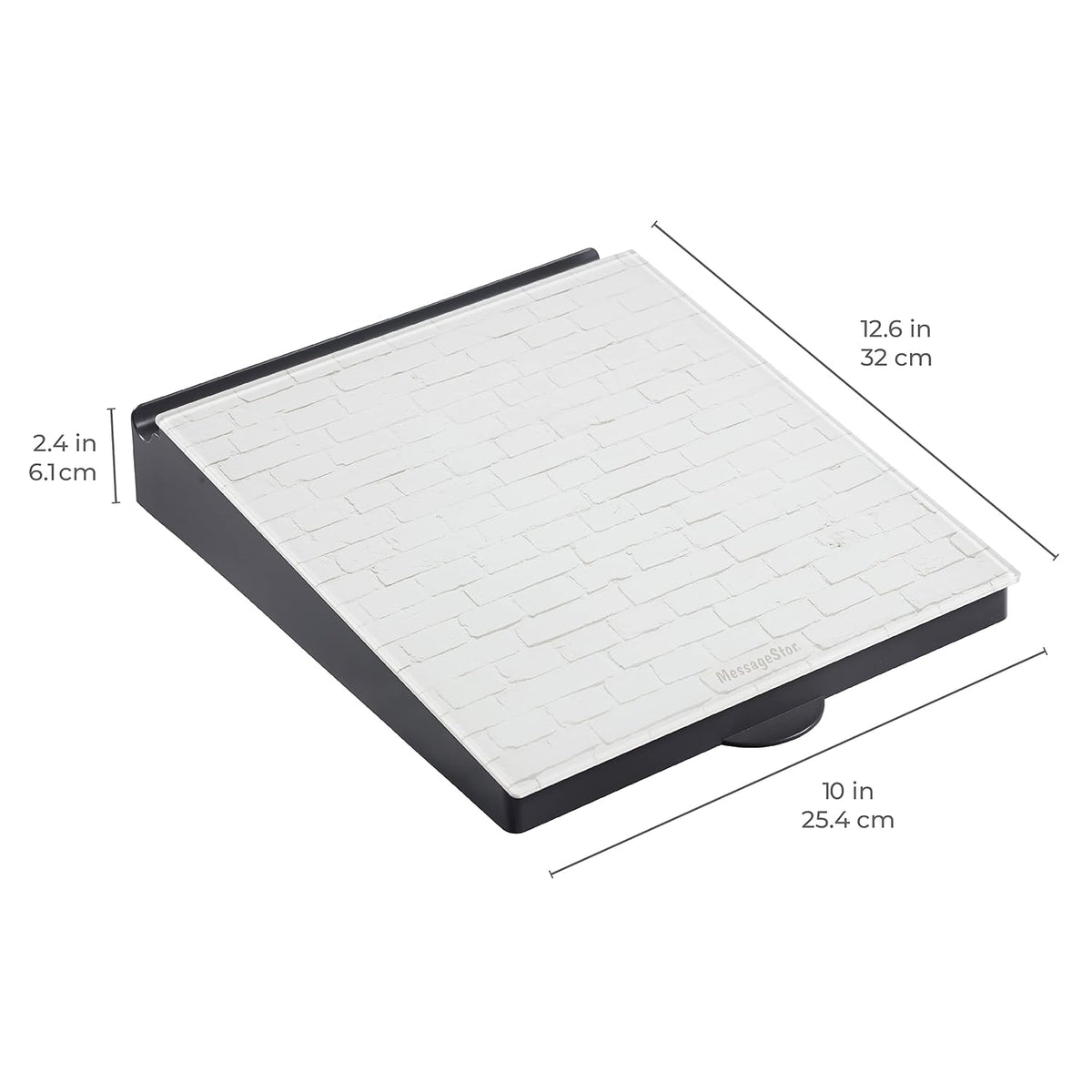 MessageStor Dry-Erase Glass Board Memo Station, Desk Organizer, White