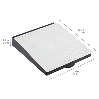MessageStor Dry-Erase Glass Board Memo Station, Desk Organizer, White