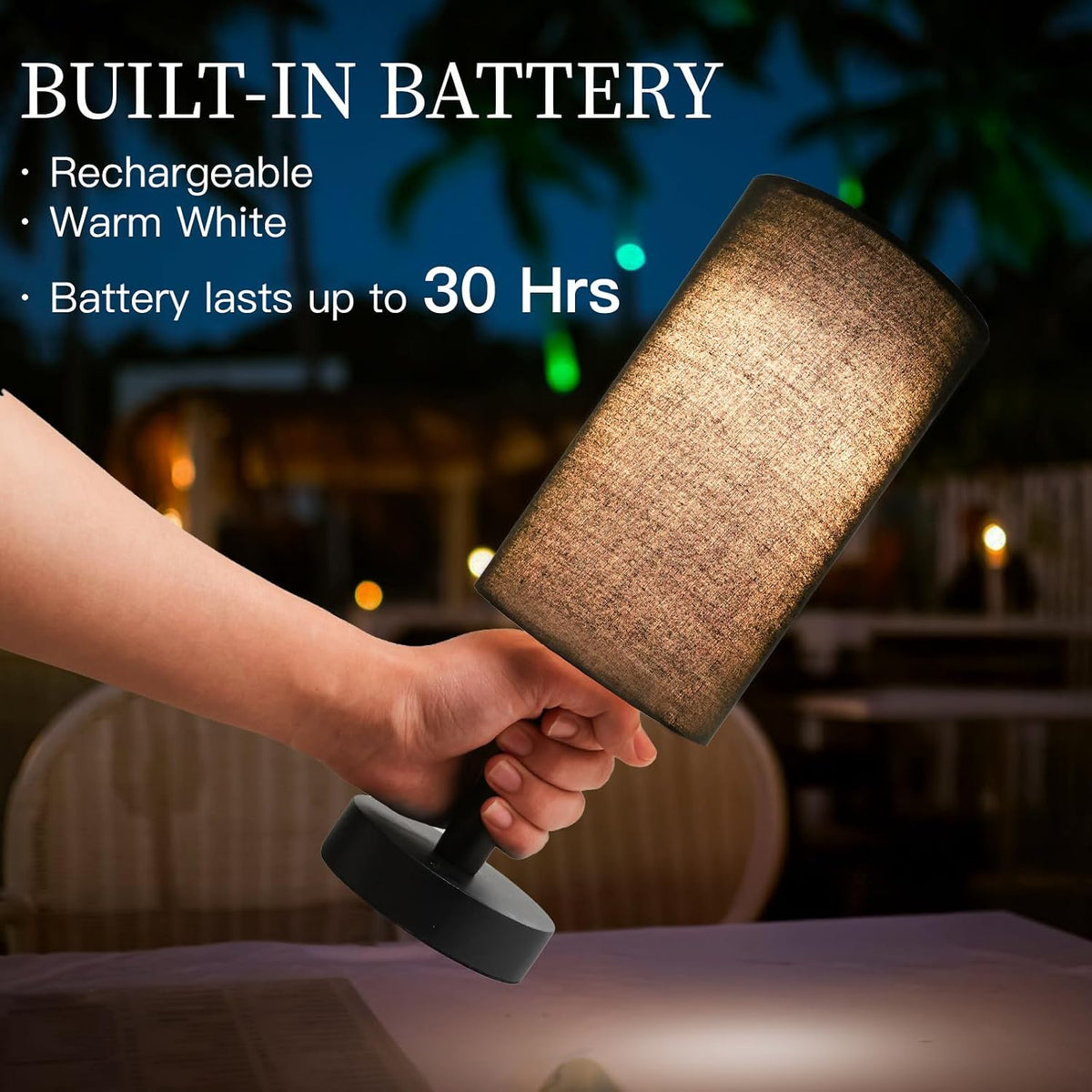 Small Table Lamp，Nightstand Lamp Wood Base Bedside Lamp Plug in