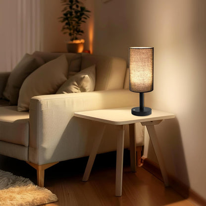 Small Table Lamp，Nightstand Lamp Wood Base Bedside Lamp Plug in