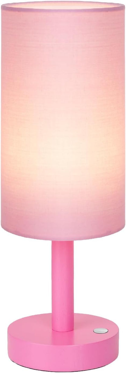 Small Table Lamp，Nightstand Lamp Wood Base Bedside Lamp Plug in