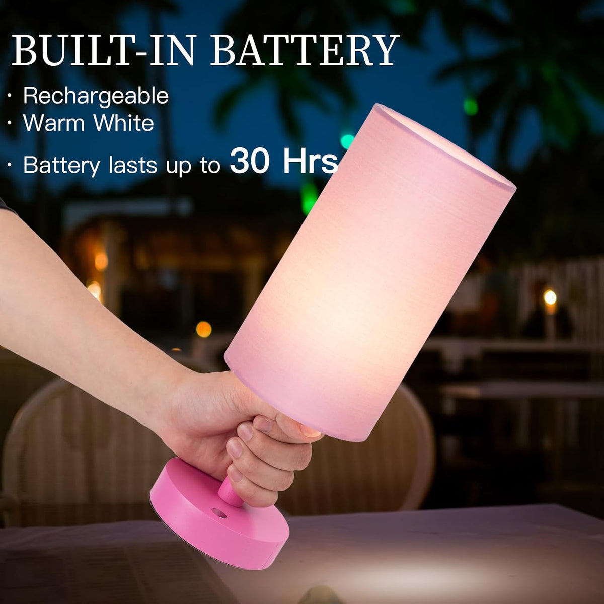 Small Table Lamp，Nightstand Lamp Wood Base Bedside Lamp Plug in