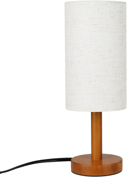 Small Table Lamp，Nightstand Lamp Wood Base Bedside Lamp Plug in