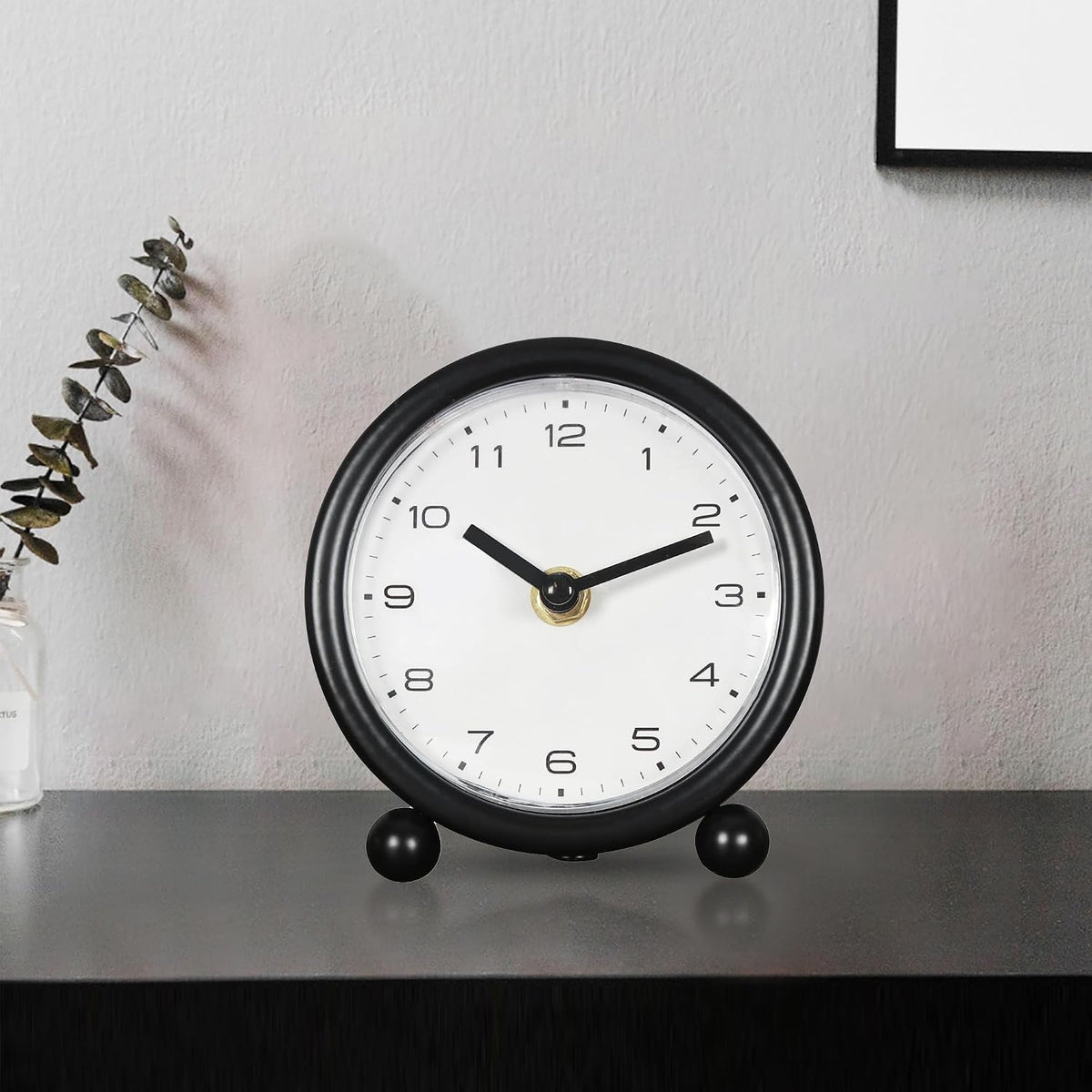 5.1" Retro Desk Clock, Black