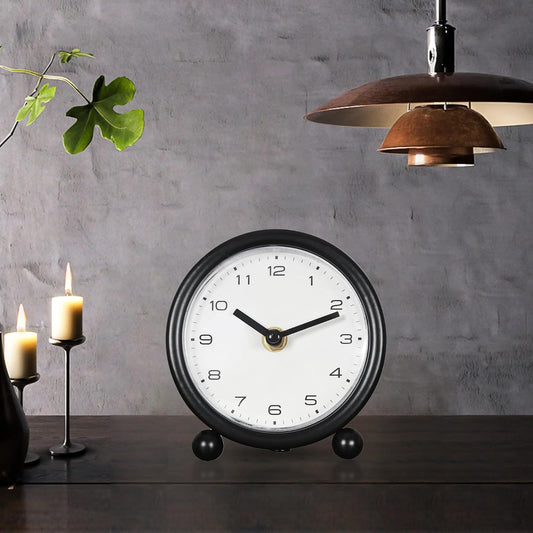 5.1" Retro Desk Clock, Black