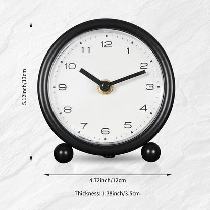 5.1" Retro Desk Clock, Black